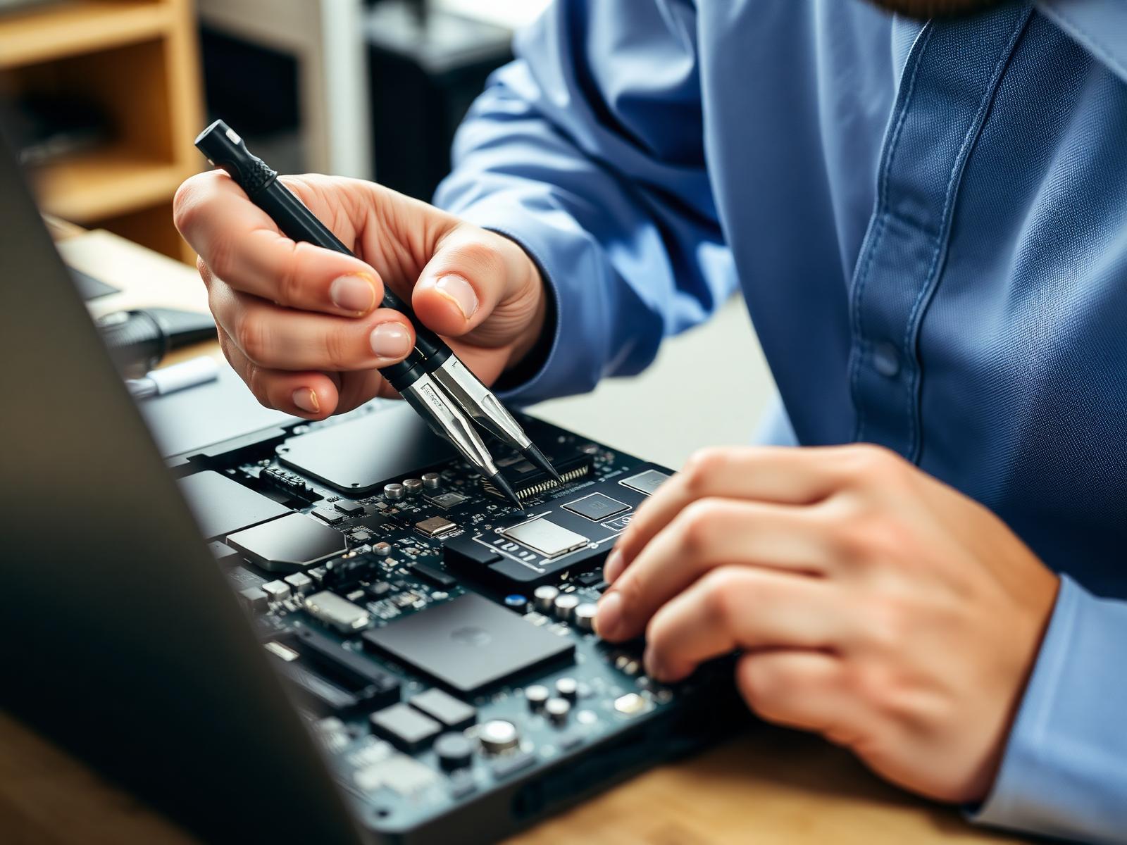 Local Adelaide technician repairing a laptop on the bench